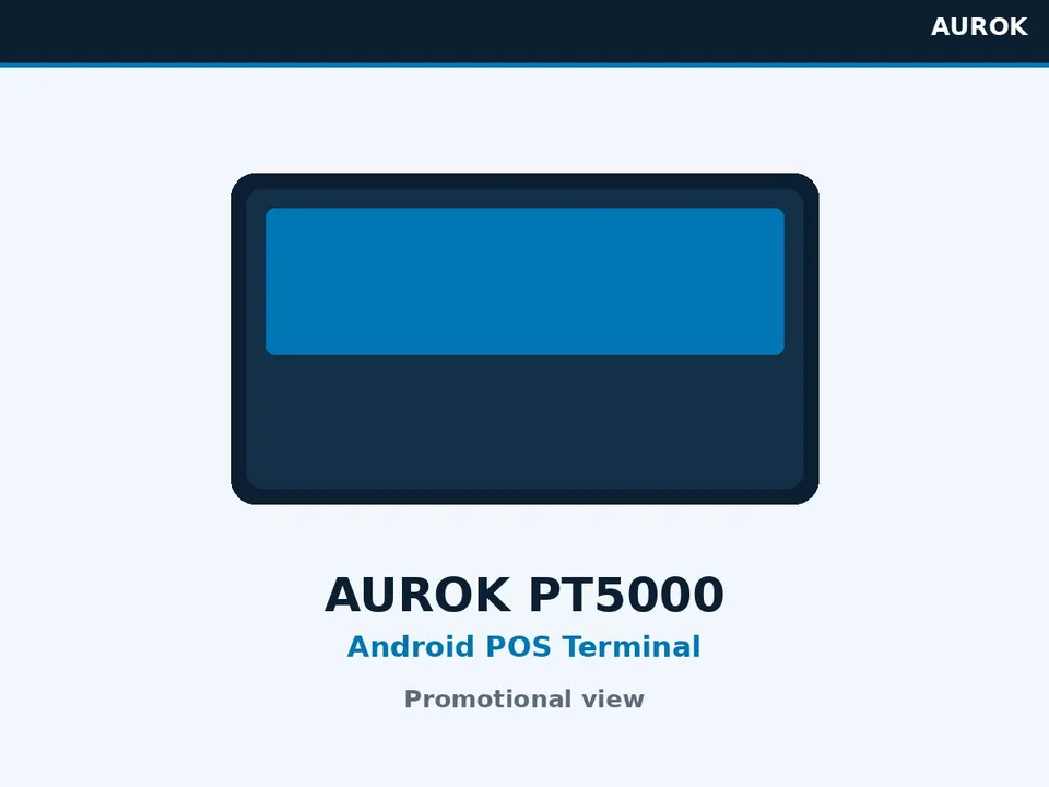AUROK PT5000 Android POS terminal with 58mm printer promotional view
