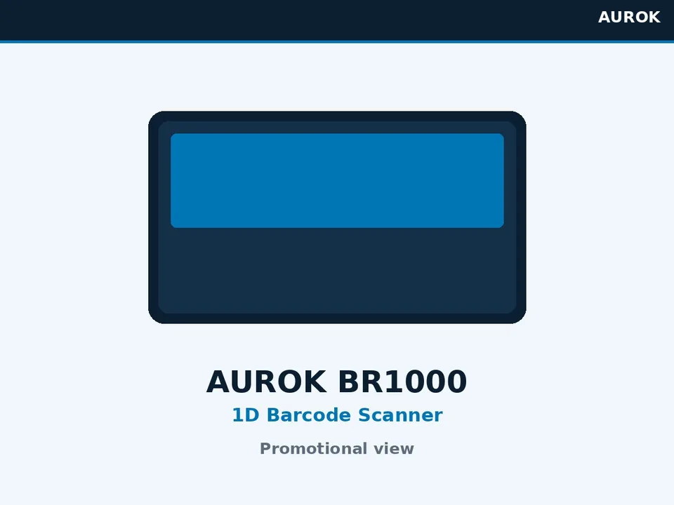 AUROK BR1000 1D wired barcode scanner promotional view