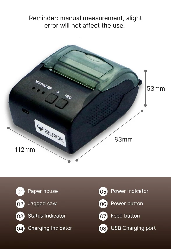 AUROK RP1800 detailed parameters sheet with dimensions and labeled controls
